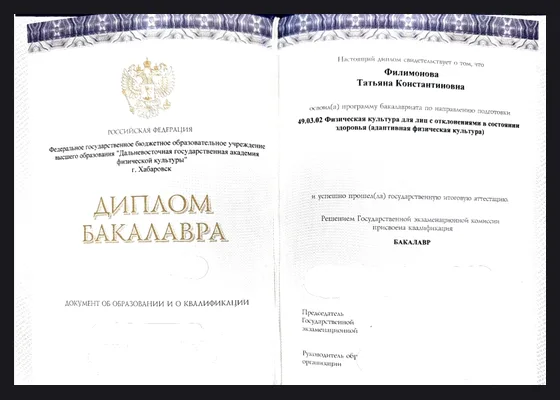 Диплом бакалавра — АФК